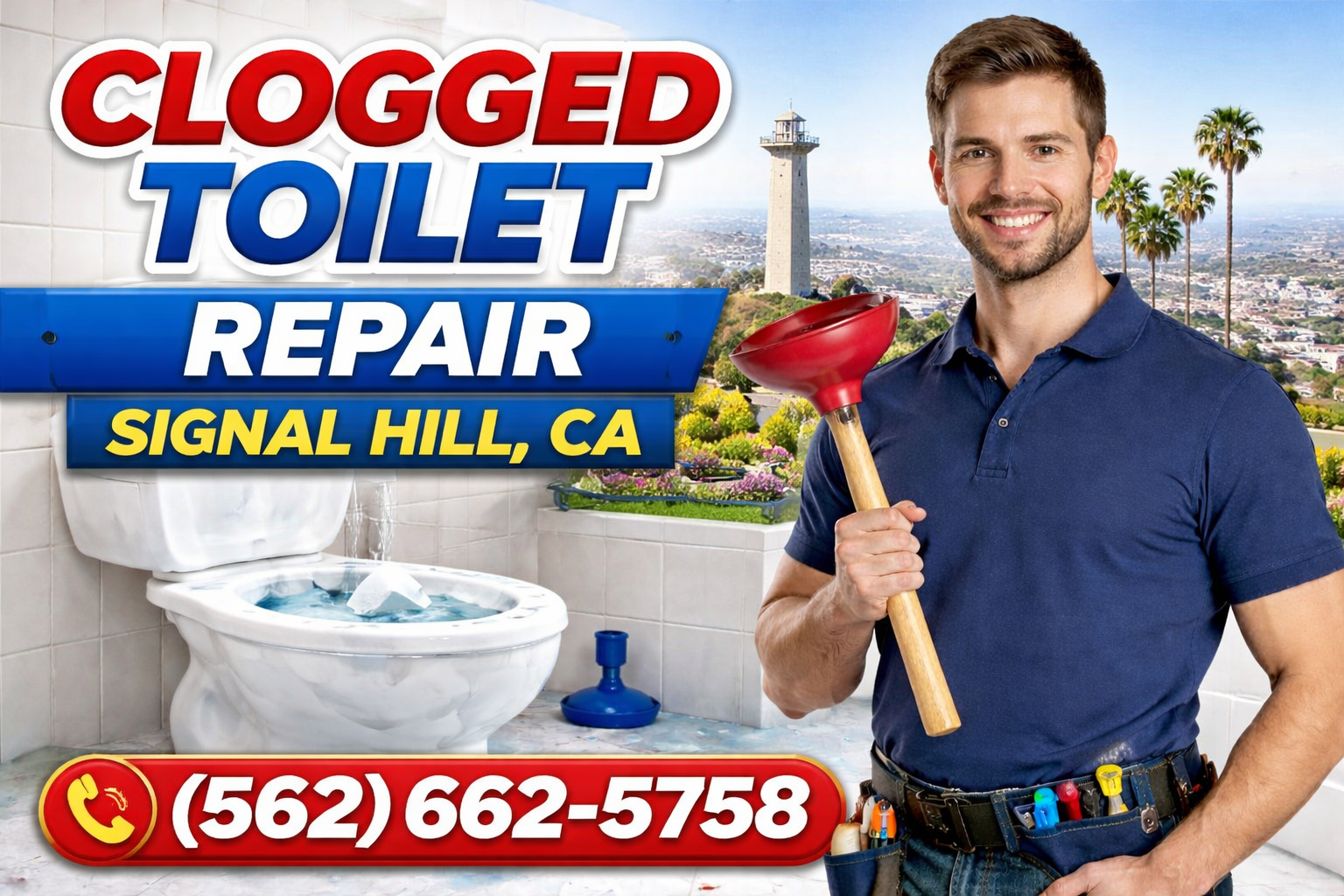 Clogged Toilet Repair in Signal Hill