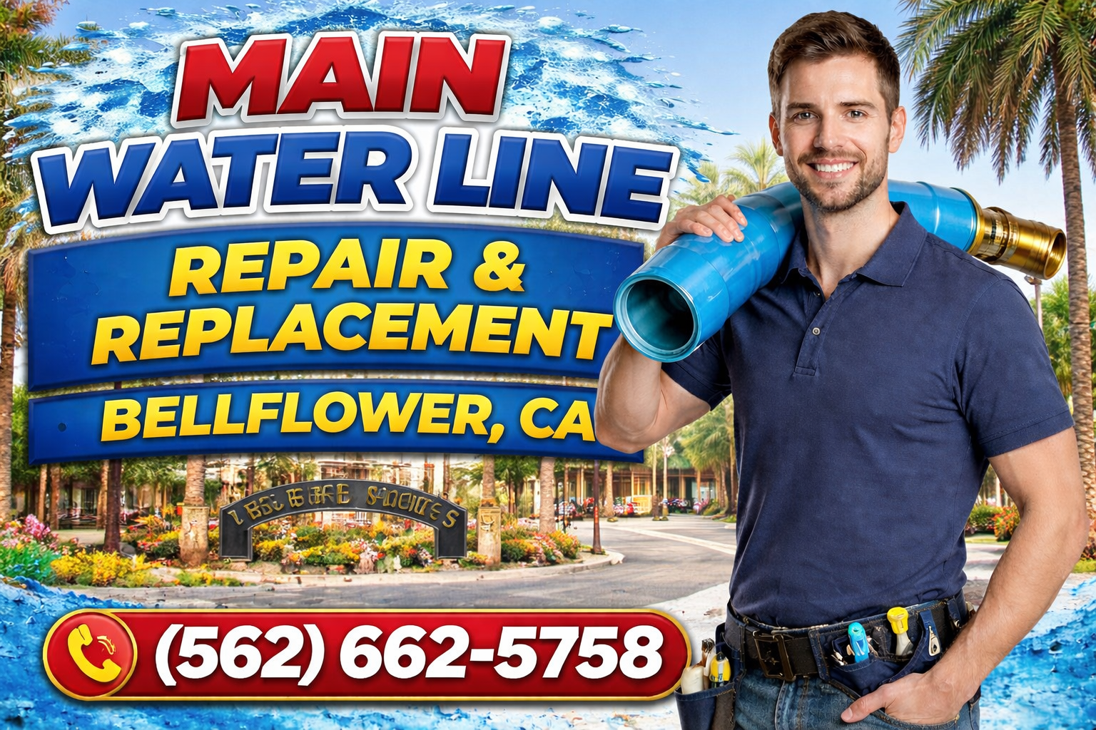 Main Water Line Repair & Replacement in Bellflower