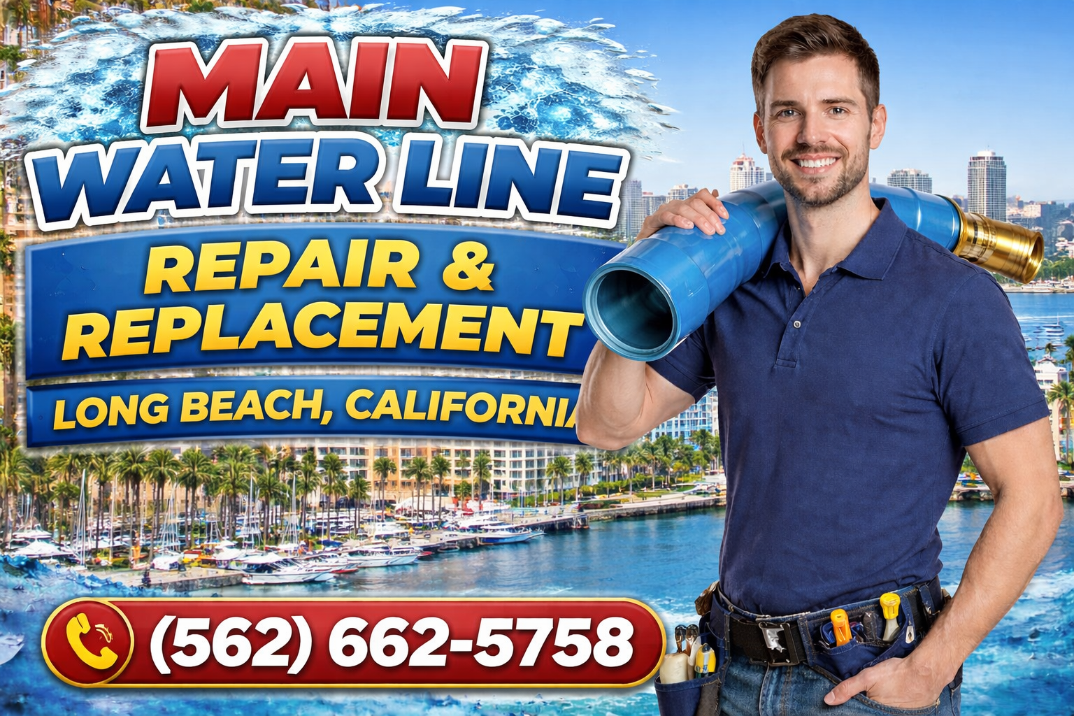 Main Water Line Repair & Replacement in Long Beach