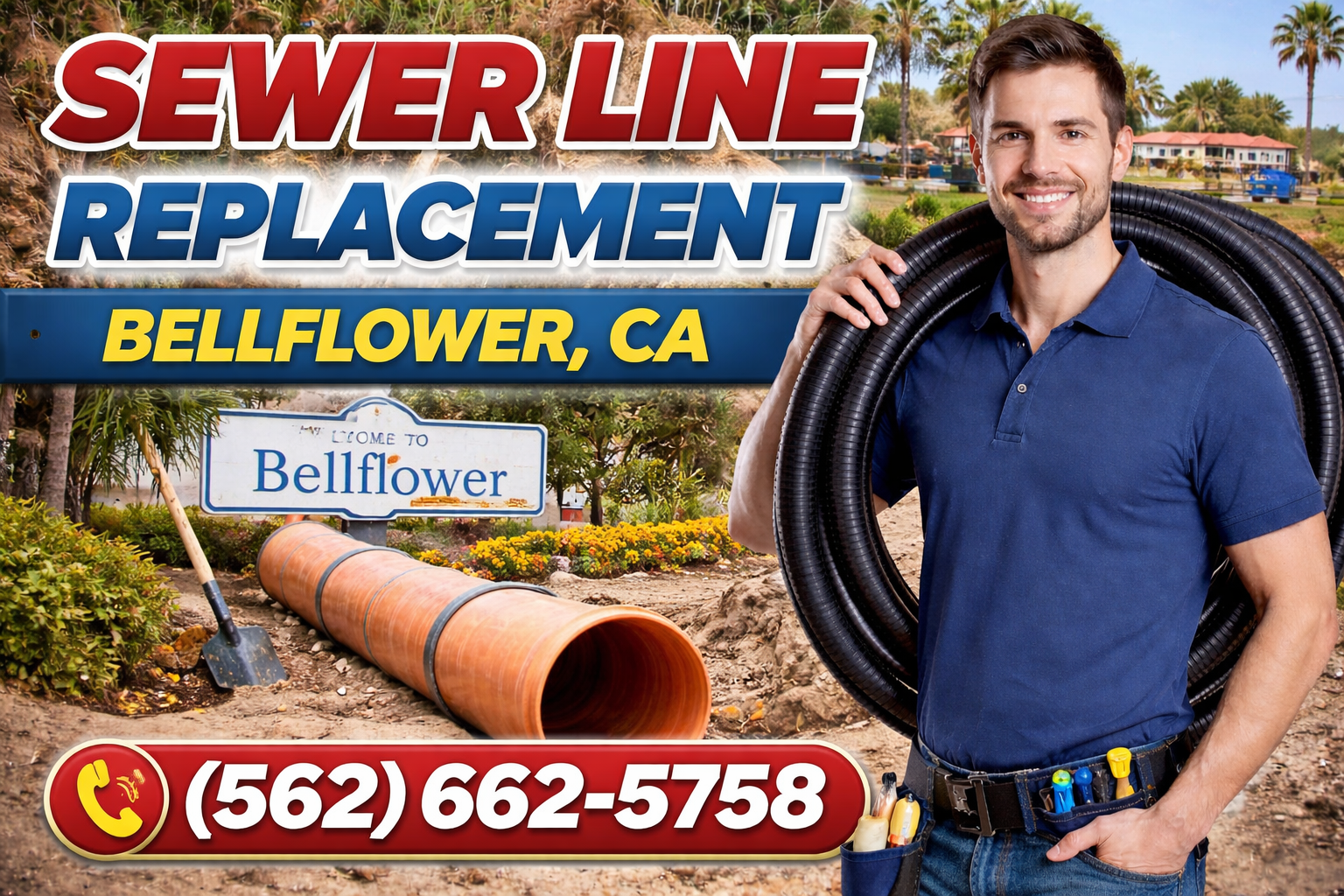 Sewer Line Replacement in Bellflower