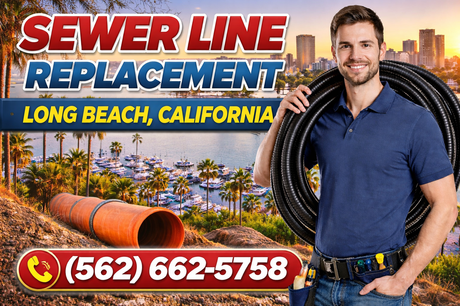 Sewer Line Replacement in Long Beach